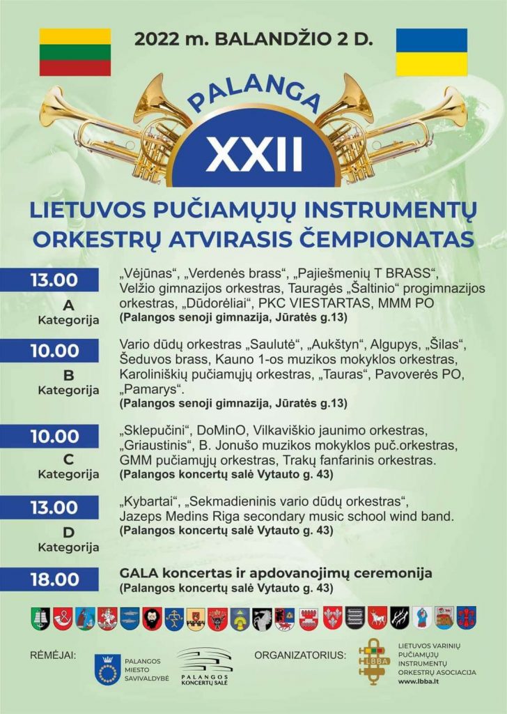 XXII Lietuvos Pučiamųjų Orkestrų Atvirasis Čempionatas Palangoje